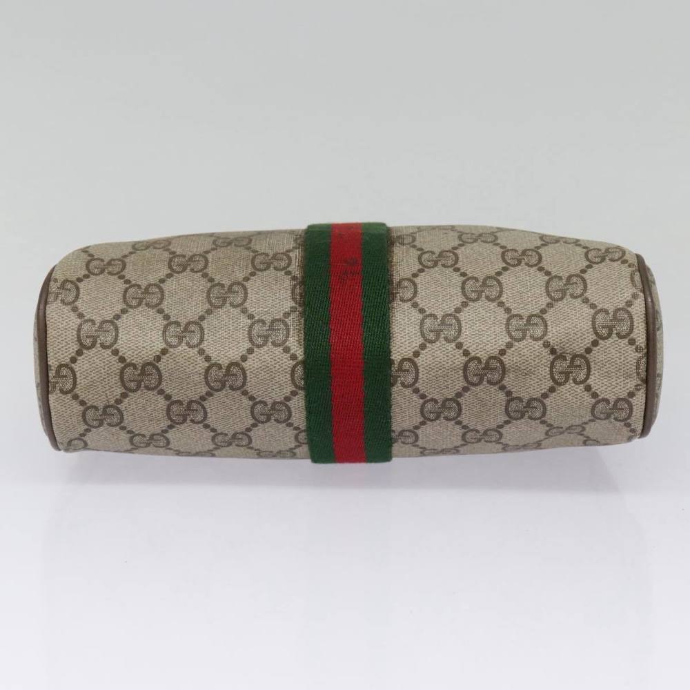 GUCCI GG Supreme Web Sherry Line Clutch Bag PVC Beige Red 89 01 012 Auth 90398 - Picture 6 of 16